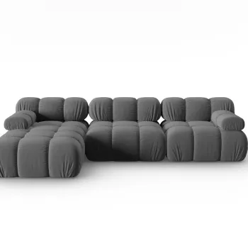 Coltar modular dreapta 4 locuri, Bellis-51, Micadoni Home, 282x155x70 cm, catifea, turcoaz imagine