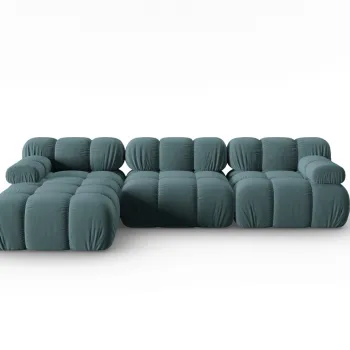 Coltar modular dreapta 4 locuri, Bellis, Micadoni Home, BL, 285x122x63 cm, catifea, albastru petrol imagine