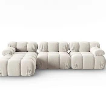 Coltar modular dreapta 4 locuri, Bellis, Micadoni Home, BL, 285x122x63 cm, catifea, bej deschis imagine