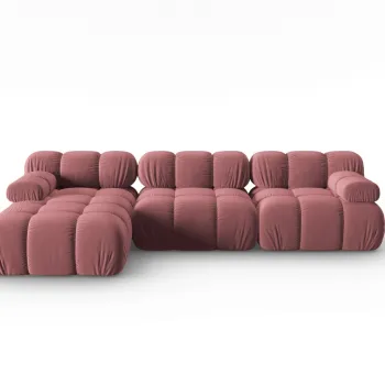 Coltar modular dreapta 4 locuri, Bellis, Micadoni Home, BL, 285x122x63 cm, catifea, roz imagine