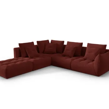 Coltar modular dreapta 4 locuri, Bloom-86, Micadoni Home, 316x310x95 cm, tesatura structurata, rosu imagine