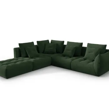 Coltar modular dreapta 4 locuri, Bloom-86, Micadoni Home, 316x310x95 cm, tesatura structurata, verde muschi imagine