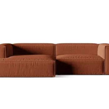 Coltar modular dreapta 4 locuri, Nuria-215, Micadoni Home, 292x147x72 cm, tesatura structurata chenille, caramiziu imagine