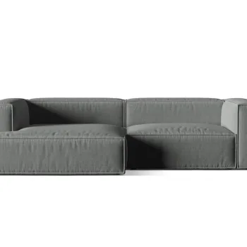 Coltar modular dreapta 4 locuri, Nuria-215, Micadoni Home, 292x147x72 cm, tesatura structurata chenille, gri imagine