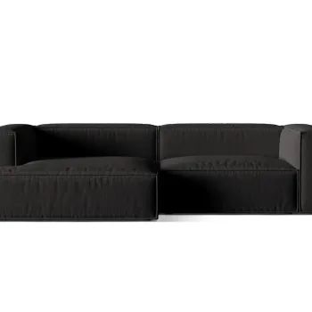 Coltar modular dreapta 4 locuri, Nuria-215, Micadoni Home, 292x147x72 cm, tesatura structurata chenille, negru imagine