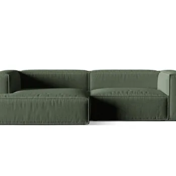 Coltar modular dreapta 4 locuri, Nuria-215, Micadoni Home, 292x147x72 cm, tesatura structurata chenille, verde moss imagine