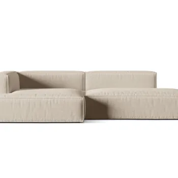 Coltar modular dreapta 4 locuri, Nuria-215, Micadoni Home, 312x147x72 cm, tesatura structurata chenille, bej imagine