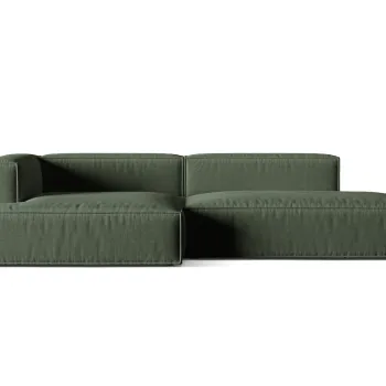 Coltar modular dreapta 4 locuri, Nuria-215, Micadoni Home, 312x147x72 cm, tesatura structurata chenille, verde moss imagine