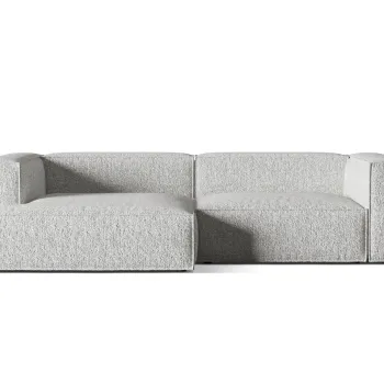 Coltar modular dreapta 4 locuri, Nuria-260, Micadoni Home, 292x147x72 cm, tesatura boucle, argintiu imagine