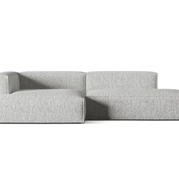 Coltar modular dreapta 4 locuri, Nuria-260, Micadoni Home, 312x147x72 cm, tesatura boucle, argintiu imagine