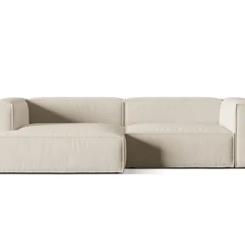 Coltar modular dreapta 4 locuri, Nuria-88, Micadoni Home, 292x147x72 cm, catifea, bej imagine