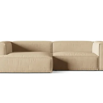 Coltar modular dreapta 4 locuri, Nuria-88, Micadoni Home, 292x147x72 cm, catifea, bej nude imagine