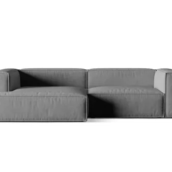 Coltar modular dreapta 4 locuri, Nuria-88, Micadoni Home, 292x147x72 cm, catifea, gri imagine