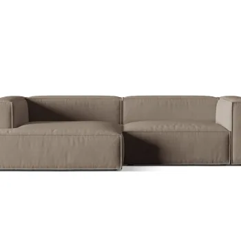 Coltar modular dreapta 4 locuri, Nuria-88, Micadoni Home, 292x147x72 cm, catifea, gri beton imagine