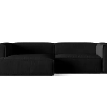 Coltar modular dreapta 4 locuri, Nuria-88, Micadoni Home, 292x147x72 cm, catifea, negru imagine