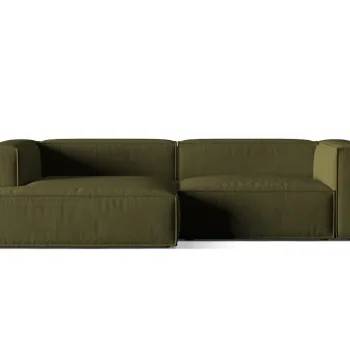 Coltar modular dreapta 4 locuri, Nuria-88, Micadoni Home, 292x147x72 cm, catifea, verde moss melange imagine