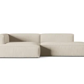 Coltar modular dreapta 4 locuri, Nuria-88, Micadoni Home, 312x147x72 cm, catifea, bej imagine