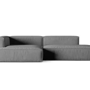 Coltar modular dreapta 4 locuri, Nuria-88, Micadoni Home, 312x147x72 cm, catifea, gri imagine