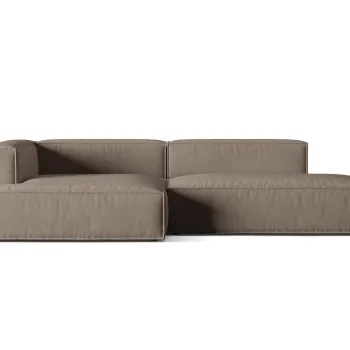 Coltar modular dreapta 4 locuri, Nuria-88, Micadoni Home, 312x147x72 cm, catifea, gri beton imagine