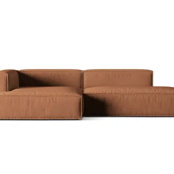 Coltar modular dreapta 4 locuri, Nuria-88, Micadoni Home, 312x147x72 cm, catifea, miere imagine