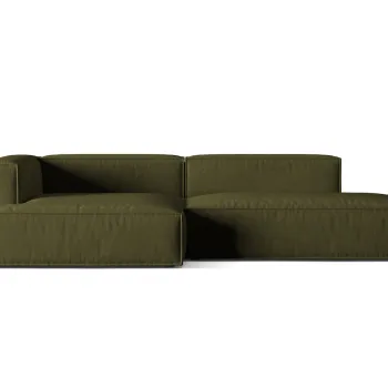 Coltar modular dreapta 4 locuri, Nuria-88, Micadoni Home, 312x147x72 cm, catifea, verde moss melange imagine