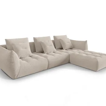 Coltar modular reversibil 2 locuri, Bloom-86, Micadoni Home, 332x216x95 cm, tesatura structurata, bej inchis imagine