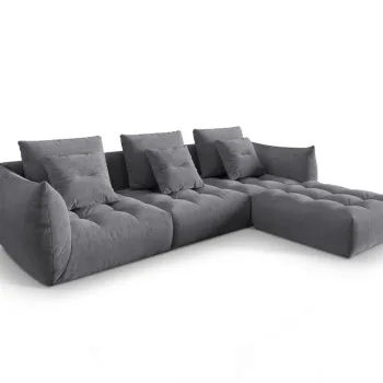 Coltar modular reversibil 2 locuri, Bloom-86, Micadoni Home, 332x216x95 cm, tesatura structurata, gri imagine