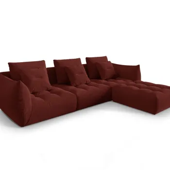 Coltar modular reversibil 2 locuri, Bloom-86, Micadoni Home, 332x216x95 cm, tesatura structurata, rosu imagine
