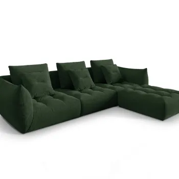 Coltar modular reversibil 2 locuri, Bloom-86, Micadoni Home, 332x216x95 cm, tesatura structurata, verde muschi imagine