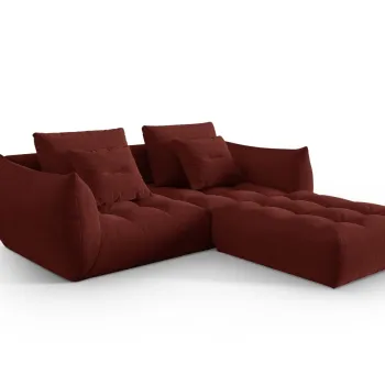 Coltar modular reversibil 3 locuri, Bloom-86, Micadoni Home, 232x216x95 cm, tesatura structurata, rosu imagine