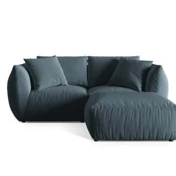 Coltar modular reversibil 4 locuri, Chris-184, Micadoni Home, 220x200x80 cm, catifea, albastru pastel imagine