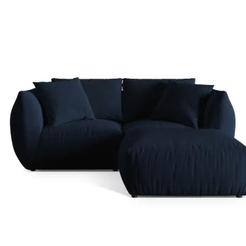 Coltar modular reversibil 4 locuri, Chris-184, Micadoni Home, 220x200x80 cm, catifea, albastru regal imagine