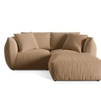 Coltar modular reversibil 4 locuri, Chris-184, Micadoni Home, 220x200x80 cm, catifea, bej sand imagine