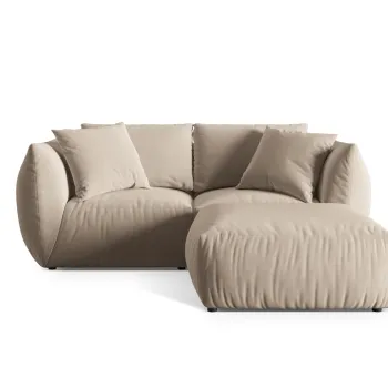 Coltar modular reversibil 4 locuri, Chris-184, Micadoni Home, 220x200x80 cm, catifea, ecru imagine