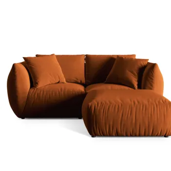 Coltar modular reversibil 4 locuri, Chris-184, Micadoni Home, 220x200x80 cm, catifea, teracota imagine