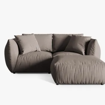 Coltar modular reversibil 4 locuri, Chris-259, Micadoni Home, 220x200x80 cm, tesatura structurata chenille, bej sand imagine