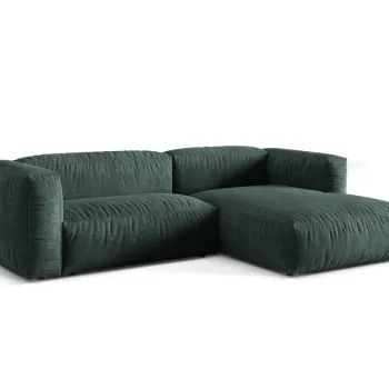 Coltar modular stanga 2 locuri, Martina-120, Micadoni Home, 283x176x75 cm, catifea, petrol imagine