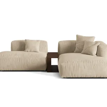 Coltar modular stanga 2 locuri, Martina-120, Micadoni Home, 285x176x75 cm, catifea, bej deschis imagine