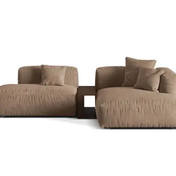 Coltar modular stanga 2 locuri, Martina-120, Micadoni Home, 285x176x75 cm, catifea, bej inchis imagine