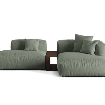 Coltar modular stanga 2 locuri, Martina-169, Micadoni Home, 285x176x75 cm, tesatura structurata catifelata, verde muschi imagine