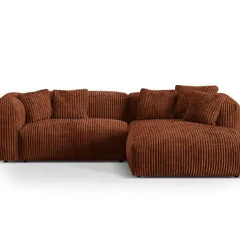 Coltar modular stanga 2 locuri, Martina-212, Micadoni Home, 283x176x75 cm, velur, caramiziu imagine