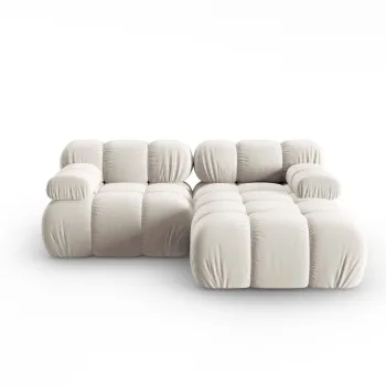 Coltar modular stanga 3 locuri, Bellis-51, Micadoni Home, 188x155x70 cm, catifea, bej inchis imagine