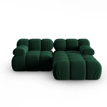 Coltar modular stanga 3 locuri, Bellis-51, Micadoni Home, 188x155x70 cm, catifea, verde bottle imagine