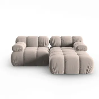 Coltar modular stanga 3 locuri, Bellis, Micadoni Home, BL, 191x157x62 cm, catifea, bej imagine