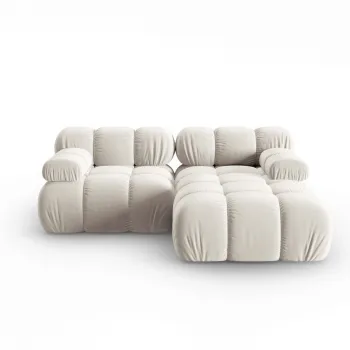 Coltar modular stanga 3 locuri, Bellis, Micadoni Home, BL, 191x157x62 cm, catifea, bej deschis imagine