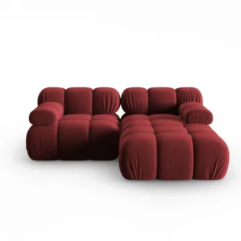 Coltar modular stanga 3 locuri, Bellis, Micadoni Home, BL, 191x157x62 cm, catifea, rosu inchis imagine