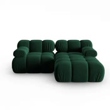 Coltar modular stanga 3 locuri, Bellis, Micadoni Home, BL, 191x157x62 cm, catifea, verde bottle imagine