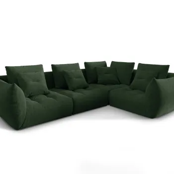 Coltar modular stanga 3 locuri, Bloom-86, Micadoni Home, 316x216x95 cm, tesatura structurata, verde muschi imagine