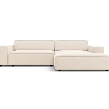 Coltar modular stanga 3 locuri, Jodie, Micadoni Home, BL, 224x166x70 cm, catifea, bej deschis imagine