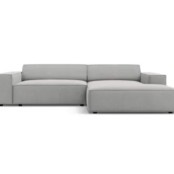 Coltar modular stanga 3 locuri, Jodie, Micadoni Home, BL, 224x166x70 cm, poliester, gri deschis imagine